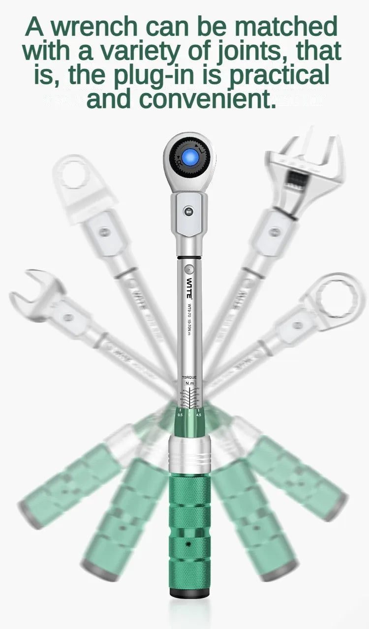 Chave de torque aberta multifuncional, predefinição ajustável, alta precisão, cabeça substituível, chaves de torque, ferramentas manuais profissionais