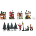 Enfeite de casa em miniatura de resina para o Natal, decoração de mesa com tema de aldeia natalina, casa em miniatura, cena em miniatura, decoração para festas de fim de ano.