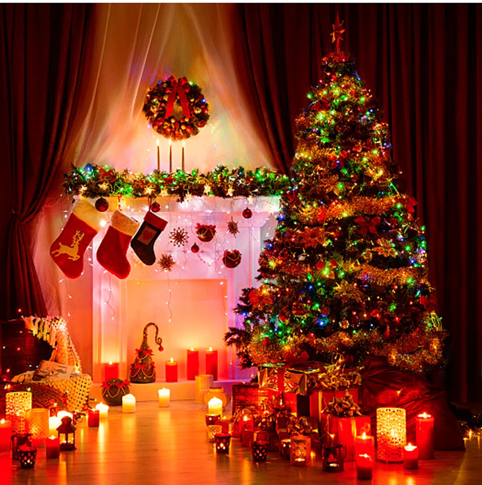 Natal ao ar livre jardim led string luz 24v árvore de natal luzes de fadas à prova dwaterproof água guirlanda lâmpada para pátio decoração festa feriado