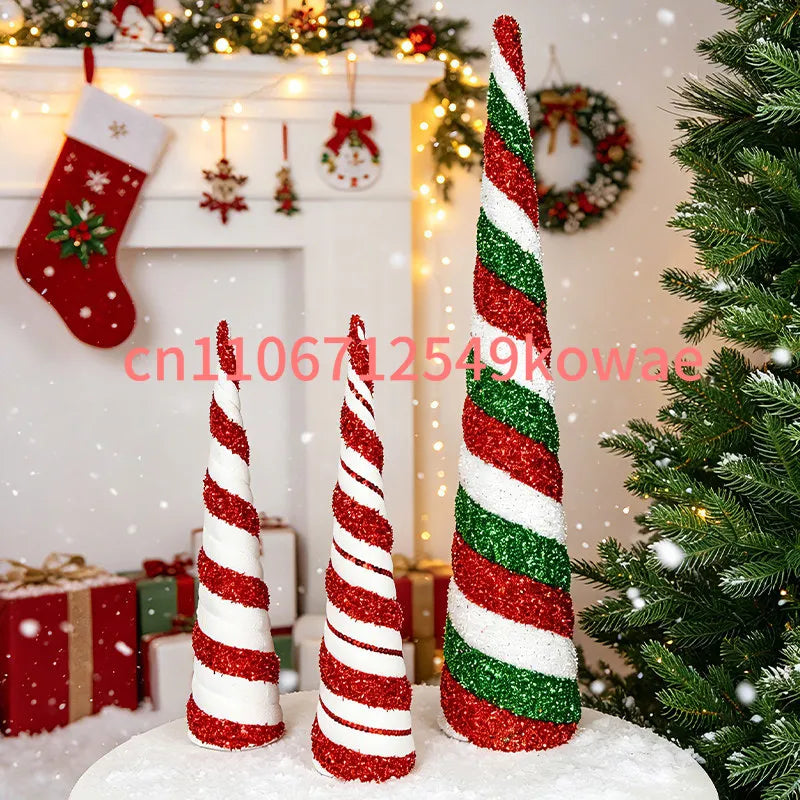 Decorações de Natal: Torre de Árvore Cônica, Decoração de Mesa em Plástico em Forma de V, Decoração de Vitrine para Cafeteria