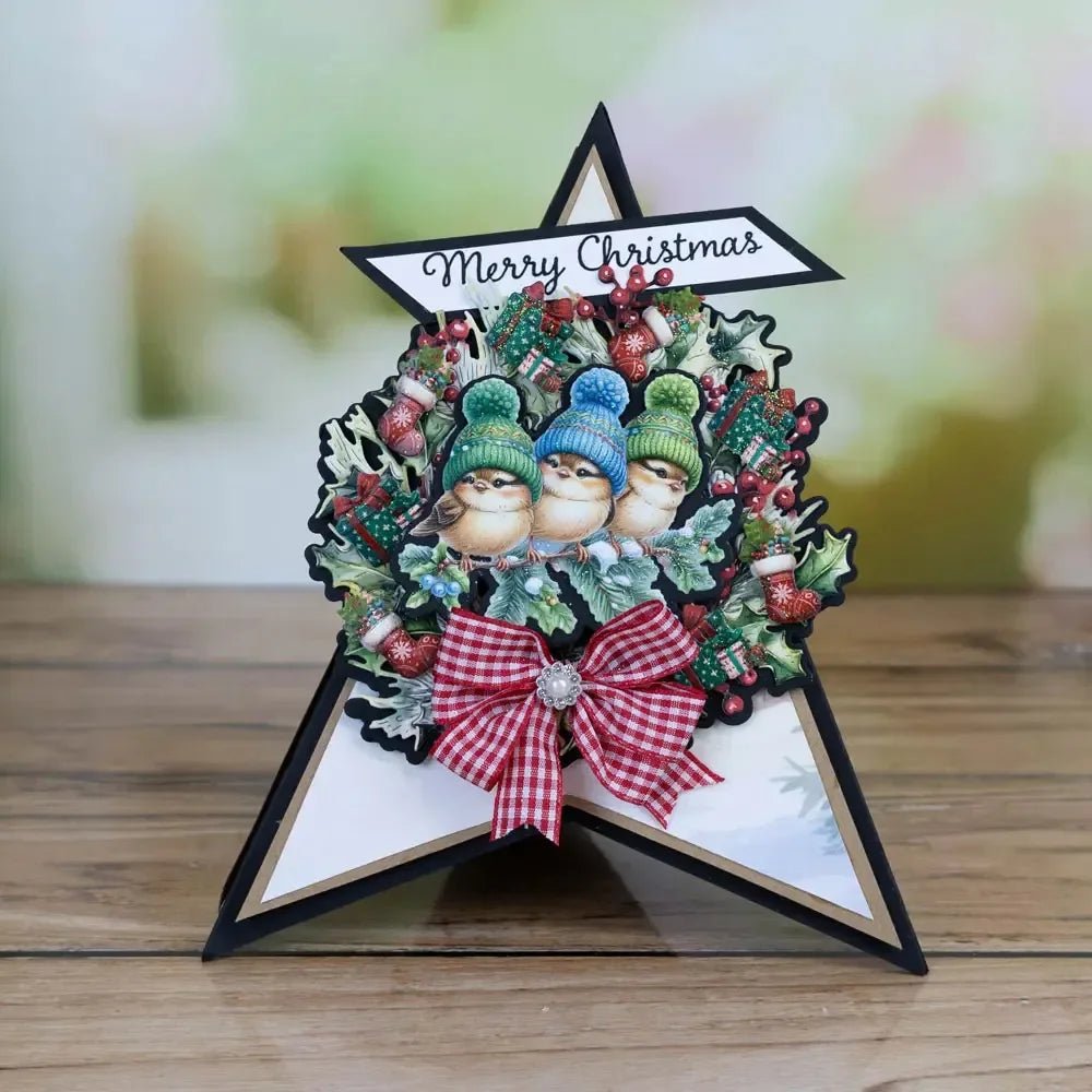 Cortador de Metal e Estêncil para Papel DIY de Álbum de Fotos com Temas de Natal: Brilho Cintilante, Confetes, Raminhos e Bagas