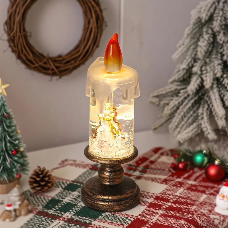 Natal led vela globo de neve luzes nevando floco de neve lâmpadas decorativas presentes criativos do feriado para decoração de natal - Kasa & Pet