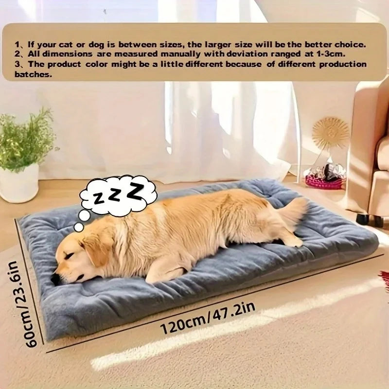 Grande cama de pelúcia para cães, sofá engrossado, super macio, poliéster, tapete para animais de estimação, caixa para cães pequenos, médios e grandes