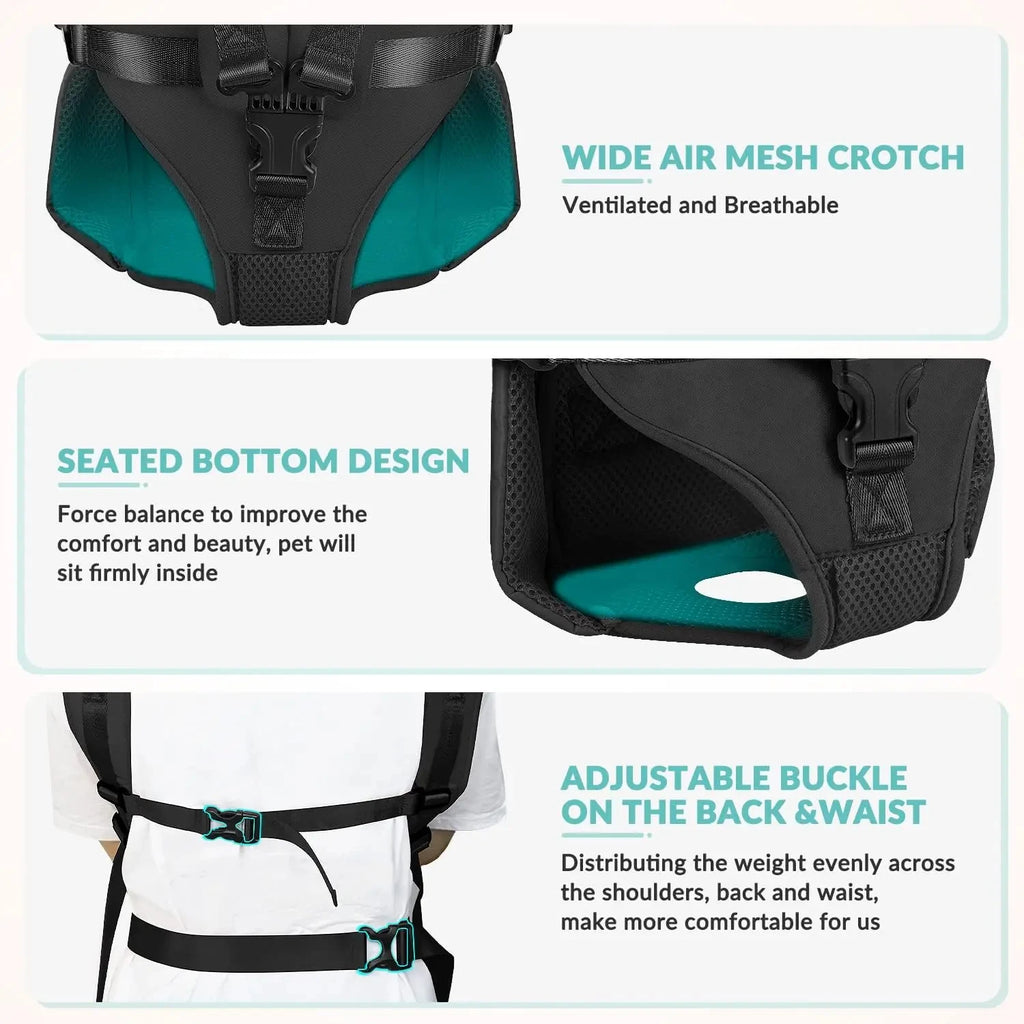 Mochila para transportar cães, esponja espessada, frente para animais de estimação, mochilas para transportar cães, portátil, ajustável, mãos livres, mochila para cães