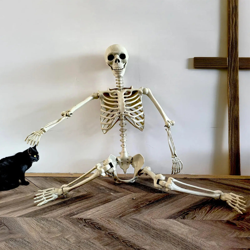 1 peça de esqueleto em forma humana para o Halloween, adereços decorativos para casa assombrada, quarto, varanda, decoração de festa, suprimentos para DIY.