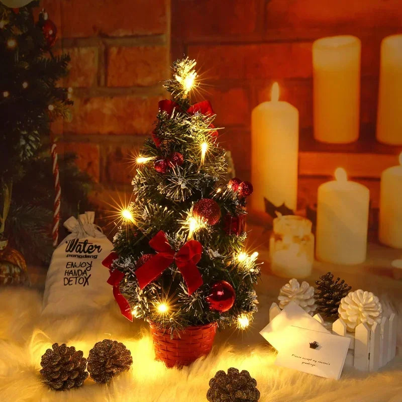 40cm led árvore de natal nightlight led luz pinho agulha árvore mini árvore de natal decoração de mesa ornamento presente de ano novo
