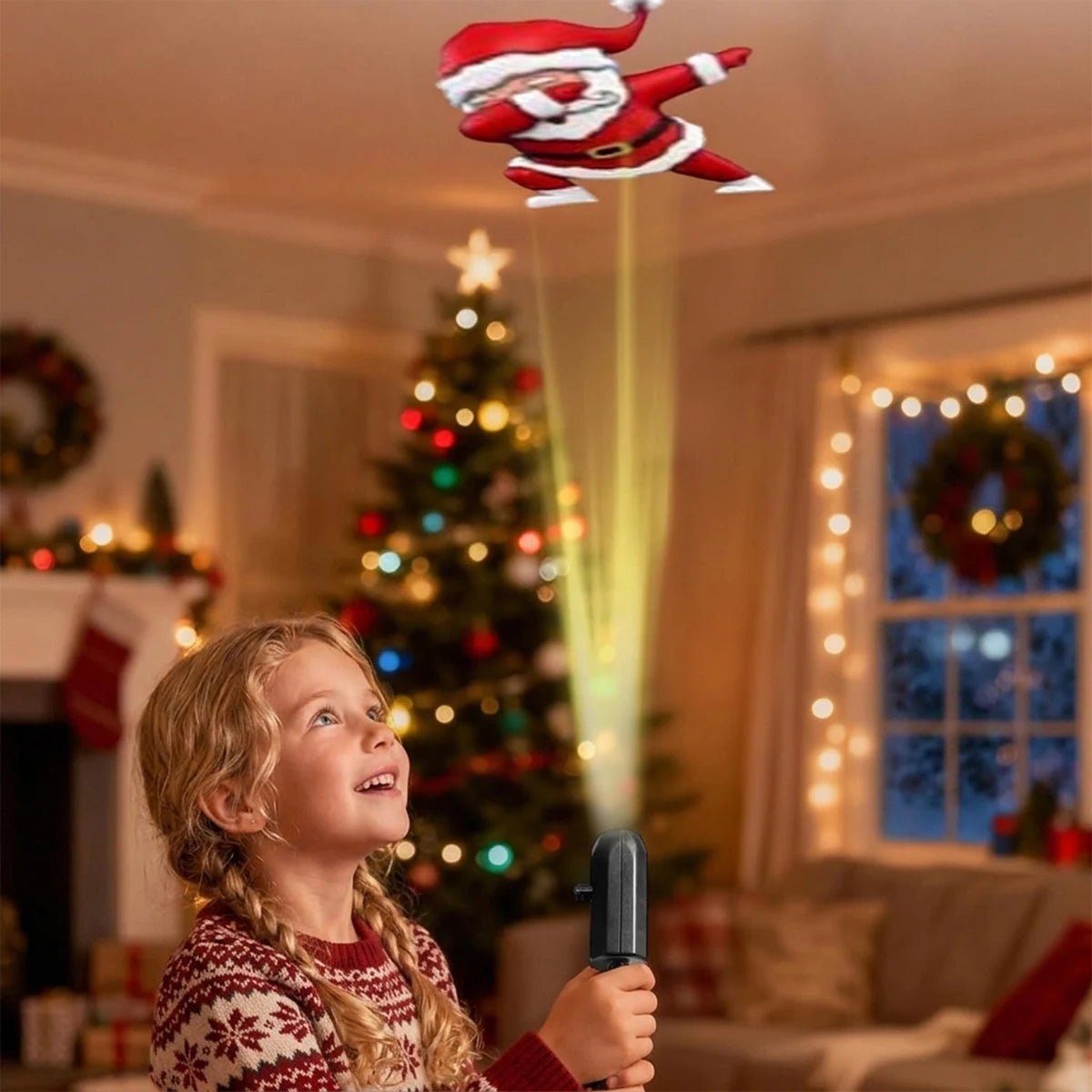 Projetor de Natal LED, Luz Noturna Realista com 4/6/10 Padrões, Papai Noel, Árvore de Natal, Decoração de Teto e Parede, Brinquedo Educativo, Presente - Kasa & Pet