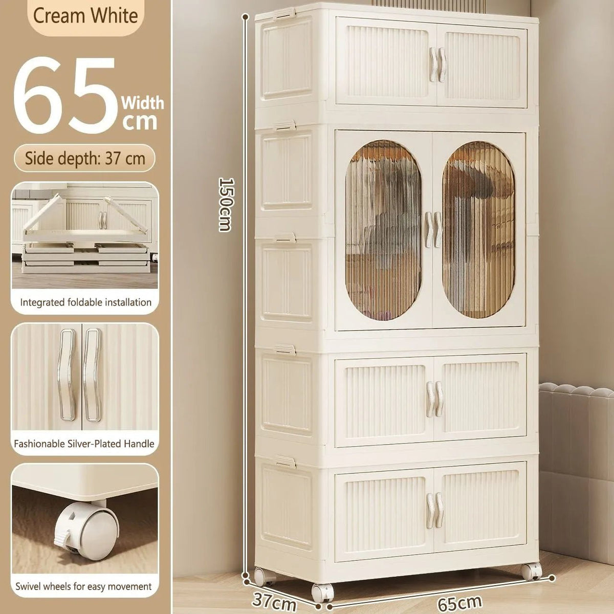 Armário de armazenamento para bebês, uso doméstico, roupas e colcha, guarda-roupa para crianças, escola primária, roupas de estudante, armário de armazenamento dobrável - Kasa & Pet