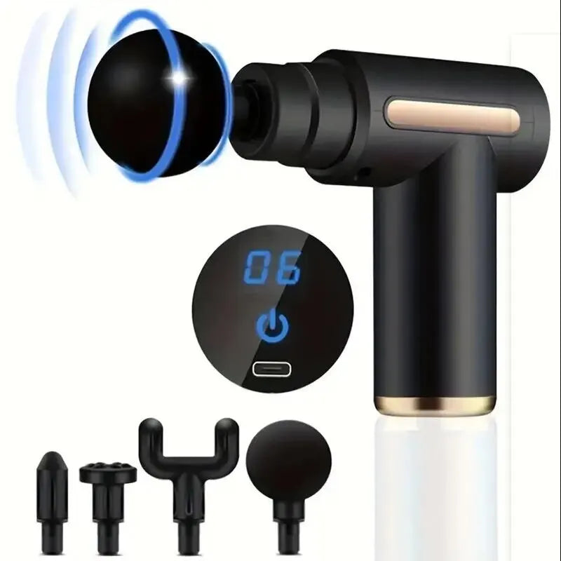 30-Level Massage Gun Deep Fascia Muscle Relaxer Body Neck Massager Electric Fitness Equipment Noise Reduction for Men and Women