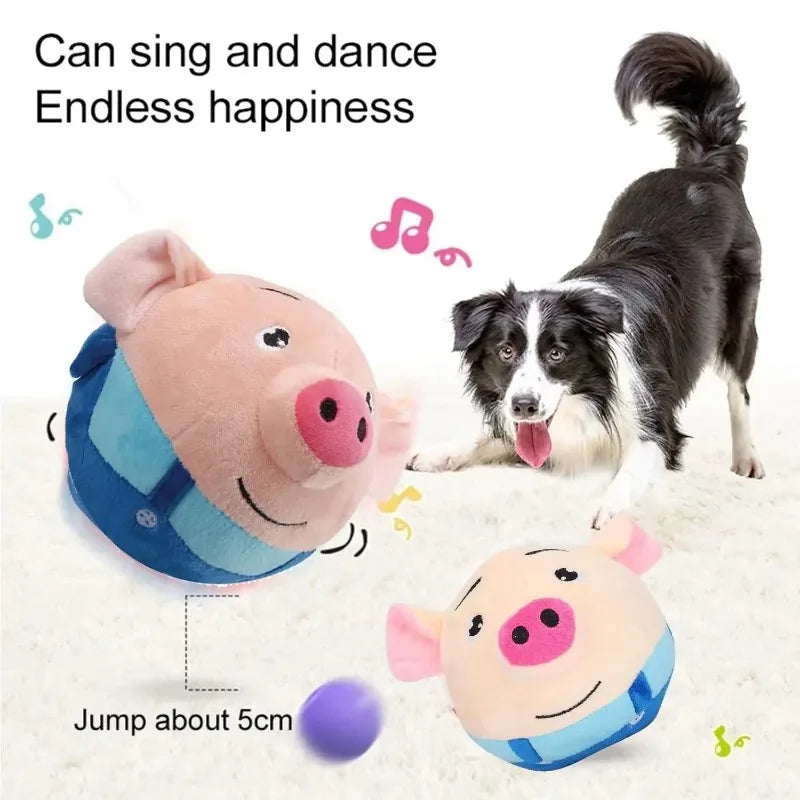 Brinquedo Eletrônico para Animais de Estimação, Bola para Gato, Bola Saltitante para Cães, Bola com Música e Vibração, Bola Interativa para Mastigar, Brinquedo de Pelúcia em Movimento para Cães