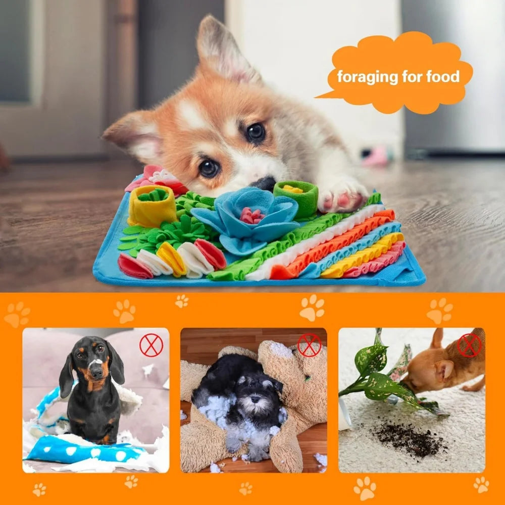 Tapete de Alimentação Lenta para Pets, Tapete de Treinamento Olfativo, Brinquedo Interativo com Design Floral Fofo, Suprimentos Divertidos para Alimentação de Pets
