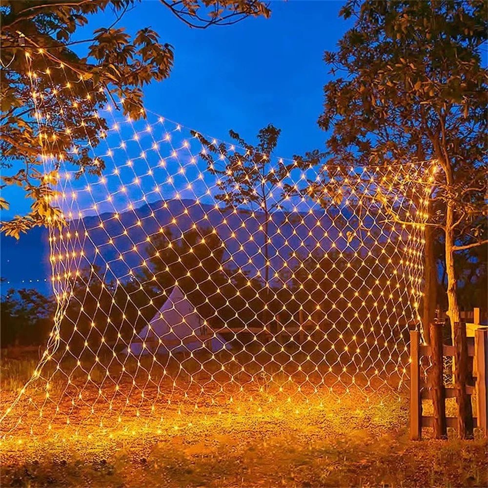 Rede de luzes de natal 6m x 4m led luzes de malha decoração do jardim ao ar livre festão rua guirlanda fada festa de natal decoração de casamento - Kasa & Pet