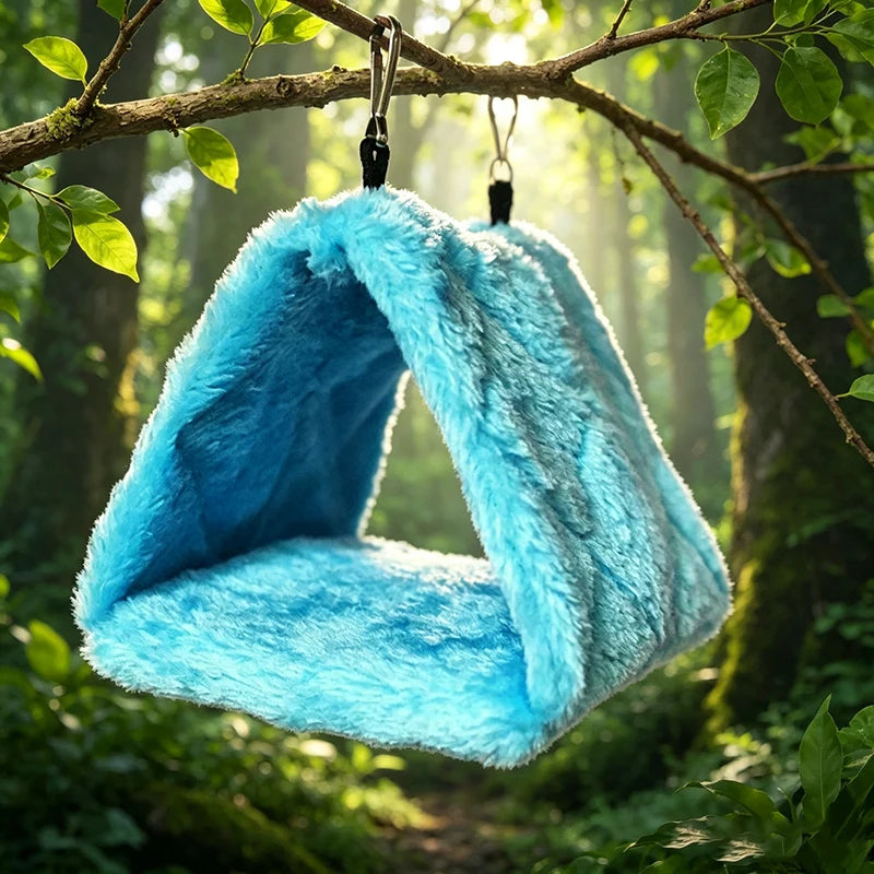 Cama de Inverno para Pássaros, Ninho de Pelúcia Quente para Pássaros de Estimação e Papagaios, Tenda Suspensa para Dormir e Incubar, Acessórios para Pássaros