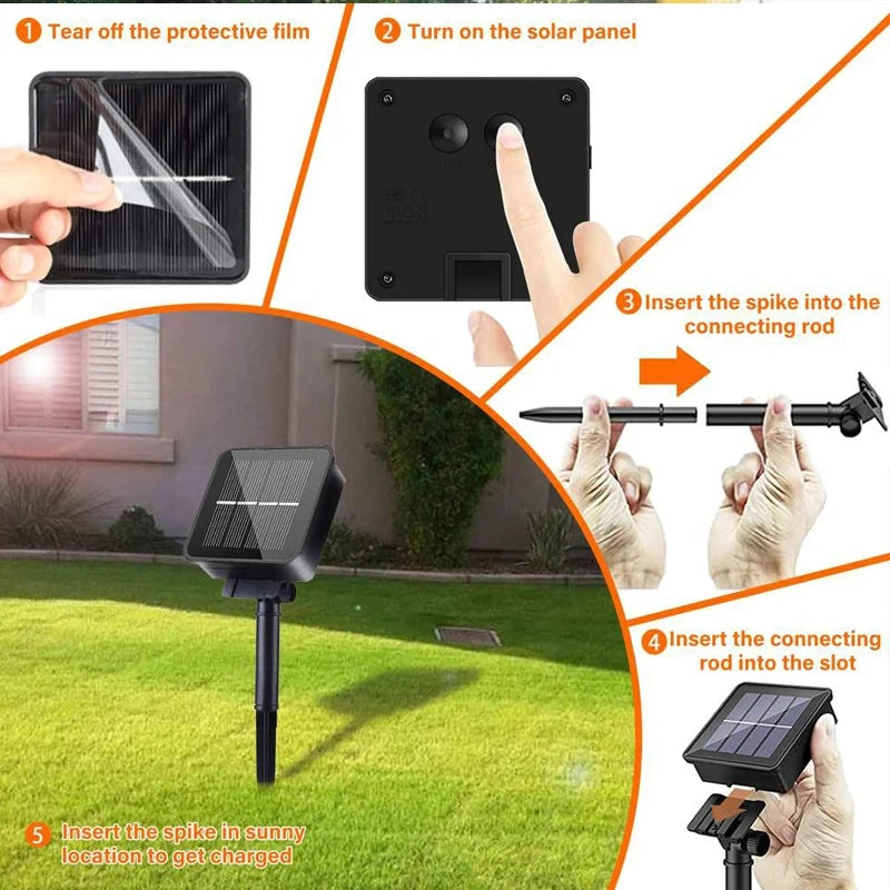 Corda solar globo de cristal luzes 60 led 8 modos de iluminação ip65 luz de fadas guirlanda de natal para decoração de festa de jardim 1 peça/2 peças