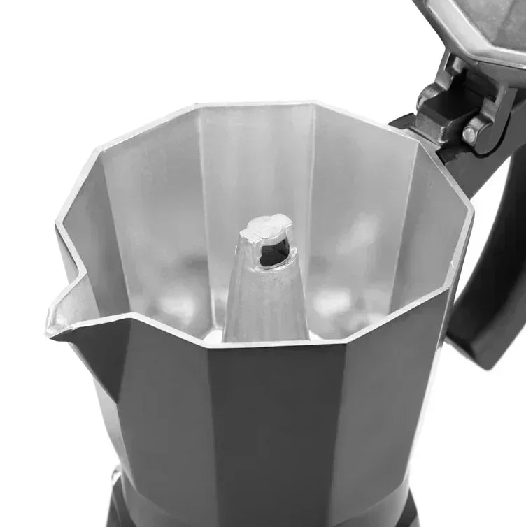 Cafeteira elétrica de alumínio 220v 300ml, estilo italiano, com plugue europeu, para uso doméstico, rápida e conveniente.