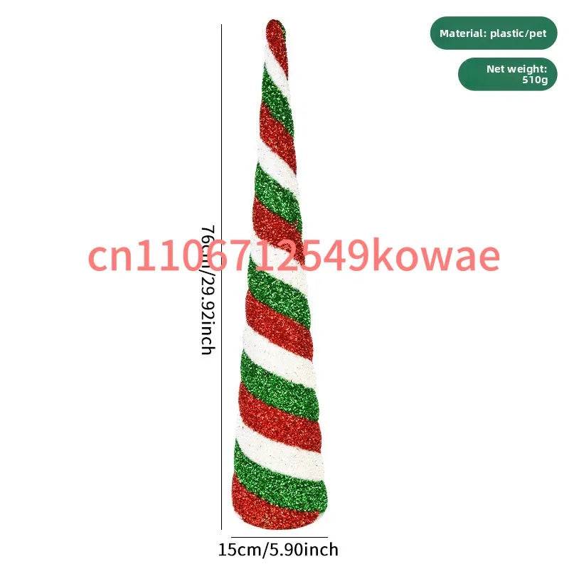 Decorações de Natal: Torre de Árvore Cônica, Decoração de Mesa em Plástico em Forma de V, Decoração de Vitrine para Cafeteria