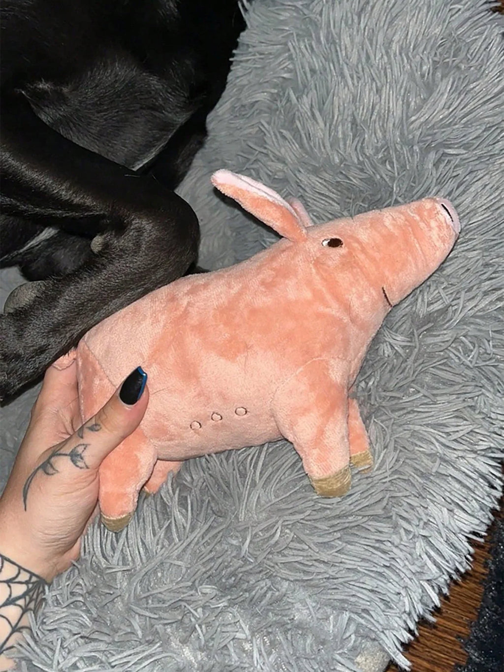 Um Brinquedo de Pelúcia para Cães com Design de Porquinho Rosa, Durável para Mastigar, Brinquedo Relaxante para Dormir, Brinquedo de Pelúcia para Cães