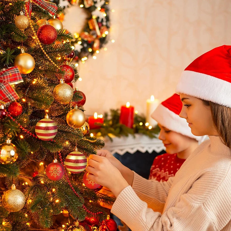 50 Pçs/caixa Bolas de Natal Ornamentos de Árvore de Natal Bola Xmas Pendurado Árvore Home Party Decor 2025 Presente de Ano Novo Noel Navidad