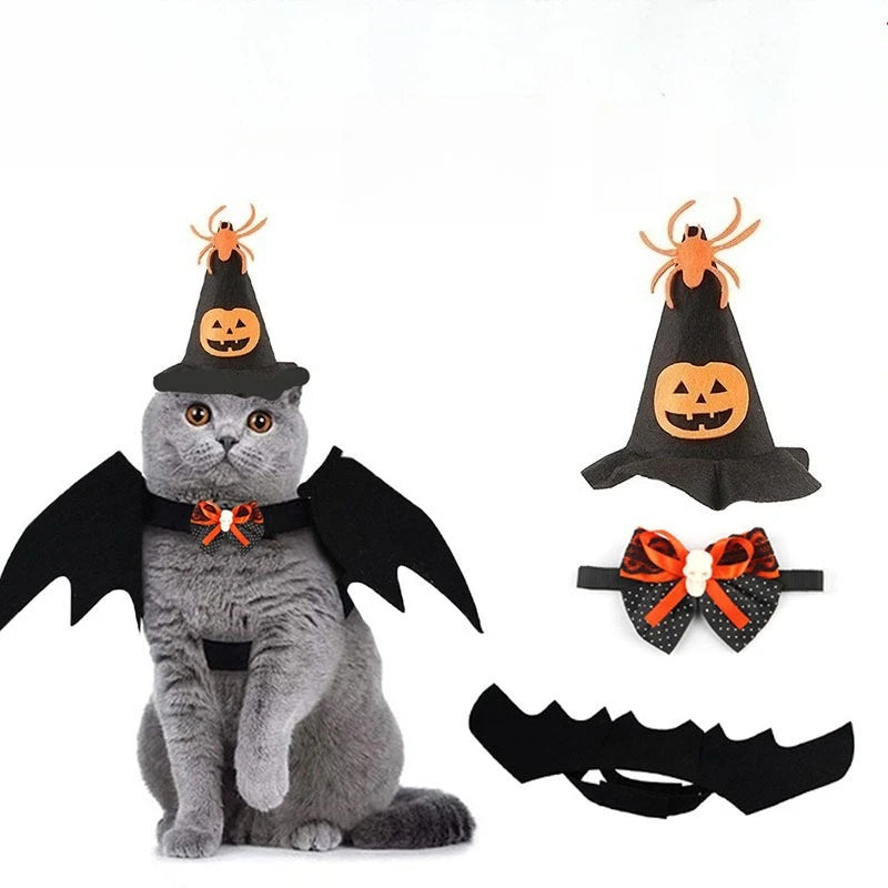 Conjunto de Fantasia de Halloween para Animais de Estimação, Roupa de Cosplay para Gato Fofo, Acessórios para Fantasia de Cão de Estimação para Festa de Halloween, Roupas de Transformação para Gatinho