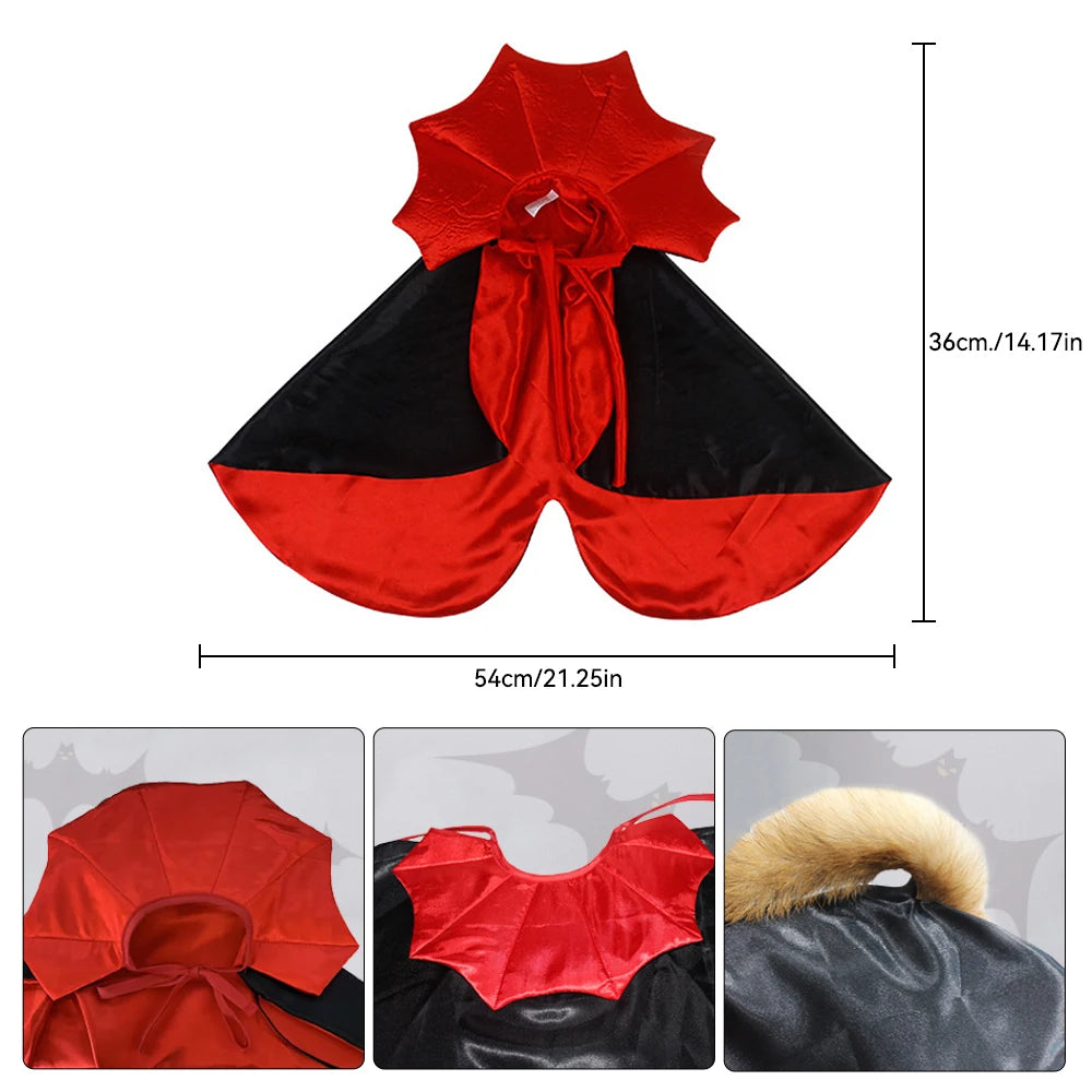 Halloween Vampire Cloak para Pet, Fantasias Cosplay para Cachorro Pequeno, Gato, Gatinho, Vestido de Cachorrinho, Roupas Kawaii, Acessórios para Gato, Bonito