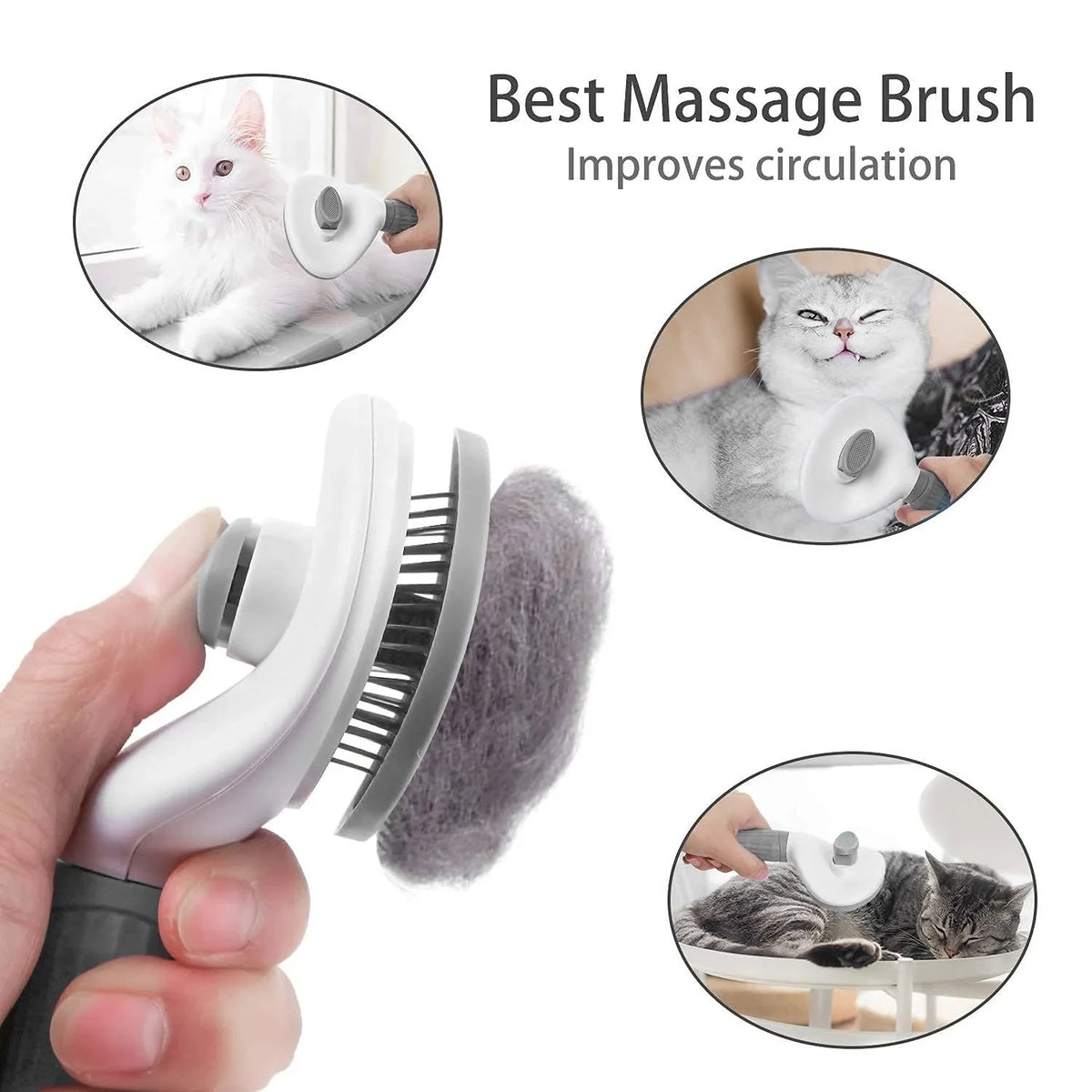Escova auto-limpante para animais, removedor de cabelo, pente desnatador, ferramentas de higiene, cães e gatos, acessórios para animais