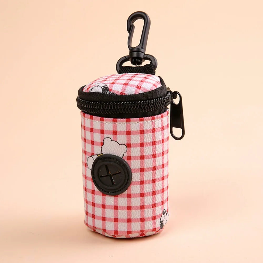 Hangable cão cocô saco dispensador zíper cães andando acessório saco de resíduos titular portátil bonito sacos de lixo organizador suprimentos para animais de estimação