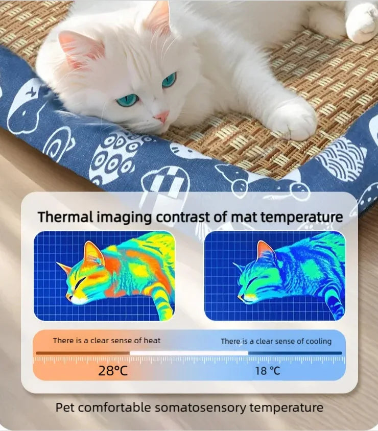 Cama para animais de estimação para gatos e cães, adequada para todas as estações, tapete refrescante de verão, confortável e resistente a pelos, suprimentos para animais de estimação com o.