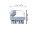 Escova de banho para animais de estimação, silicone macio com dispensador de shampoo, massagem suave para aliciamento e limpeza de pele e cabelo