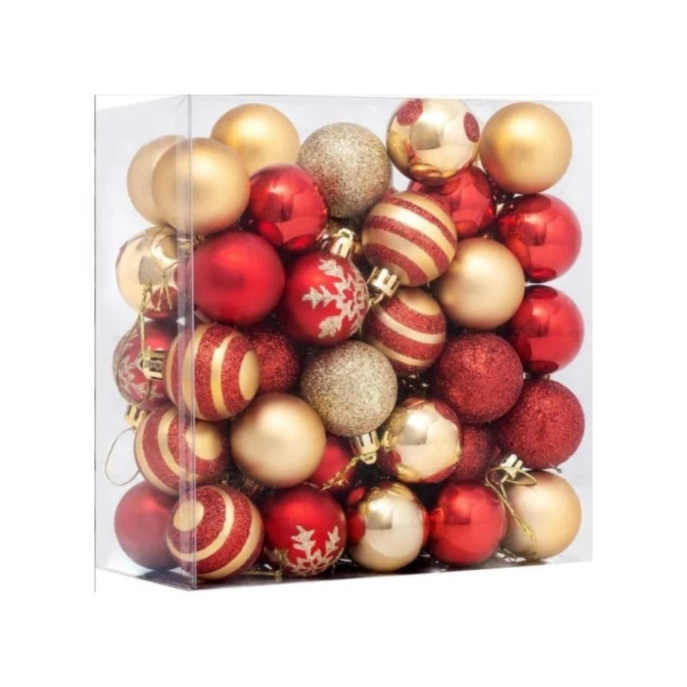 1 conjunto de 50 peças pingentes de bola de natal coloridos de 4cm