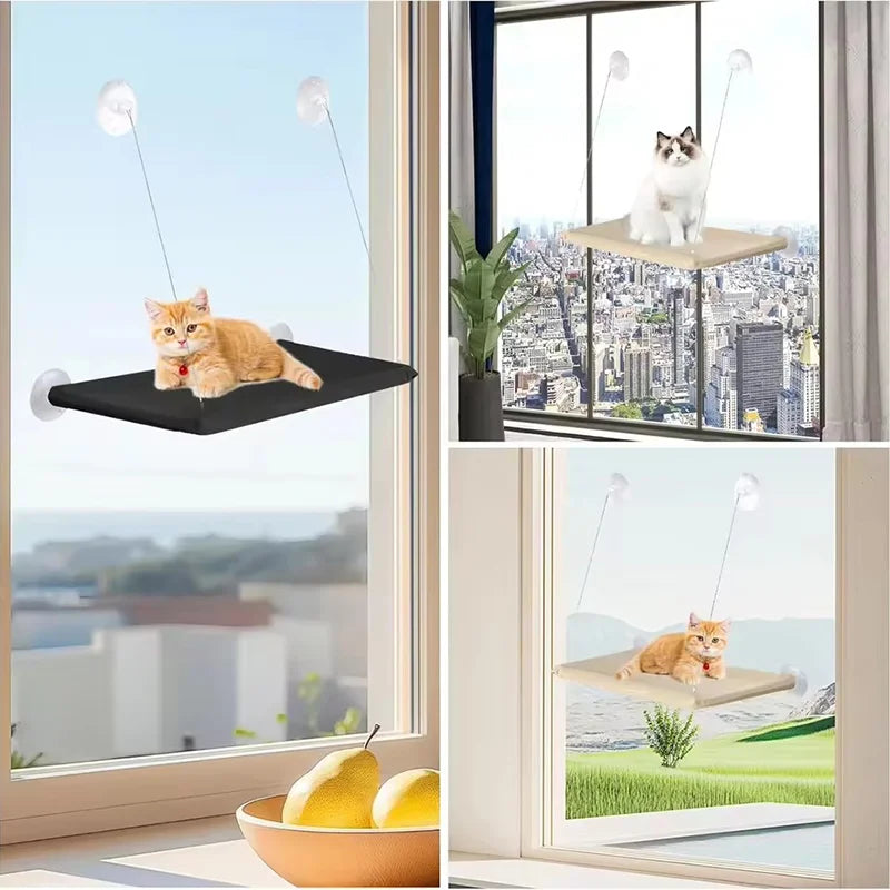 Inverno animal de estimação gato rede pendurado ventosa cama todas as estações janela vidro varanda banho de sol balanço pet resto acessórios para gato