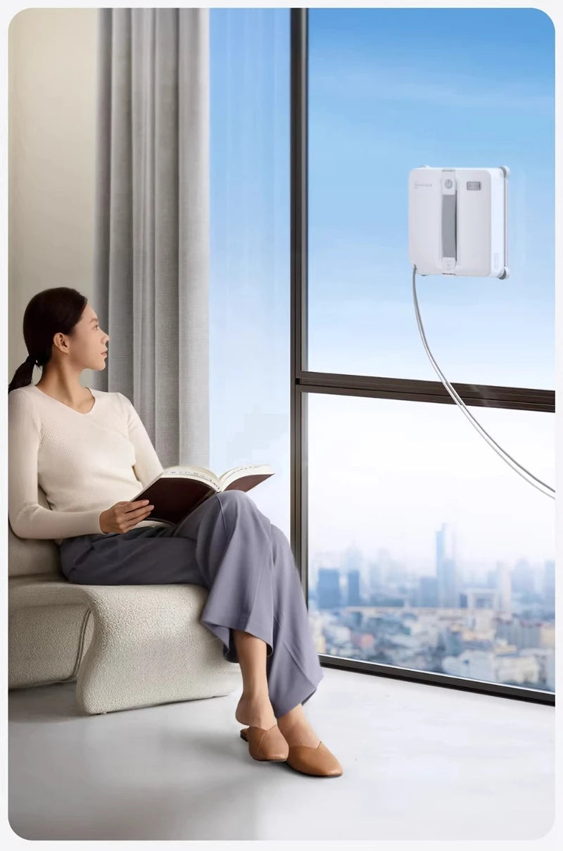 Robô Inteligente ECOVACS para Limpeza de Janelas WINBOT MINI2 Robô de Limpeza de Vidros 8000Pa Aspirador de Vidros 100-240V