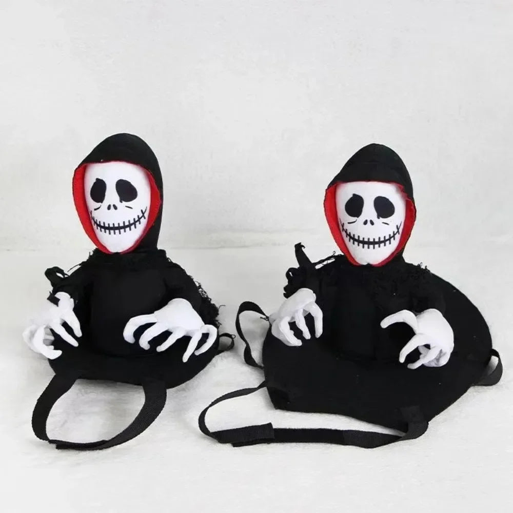 Fantasia de Halloween para Cães de Estimação, Estilo Esqueleto Ceifador, Roupa de Cosplay para Cães, Traje Engraçado para Cães de Médio e Grande Porte, Vestido de Festa para Cães