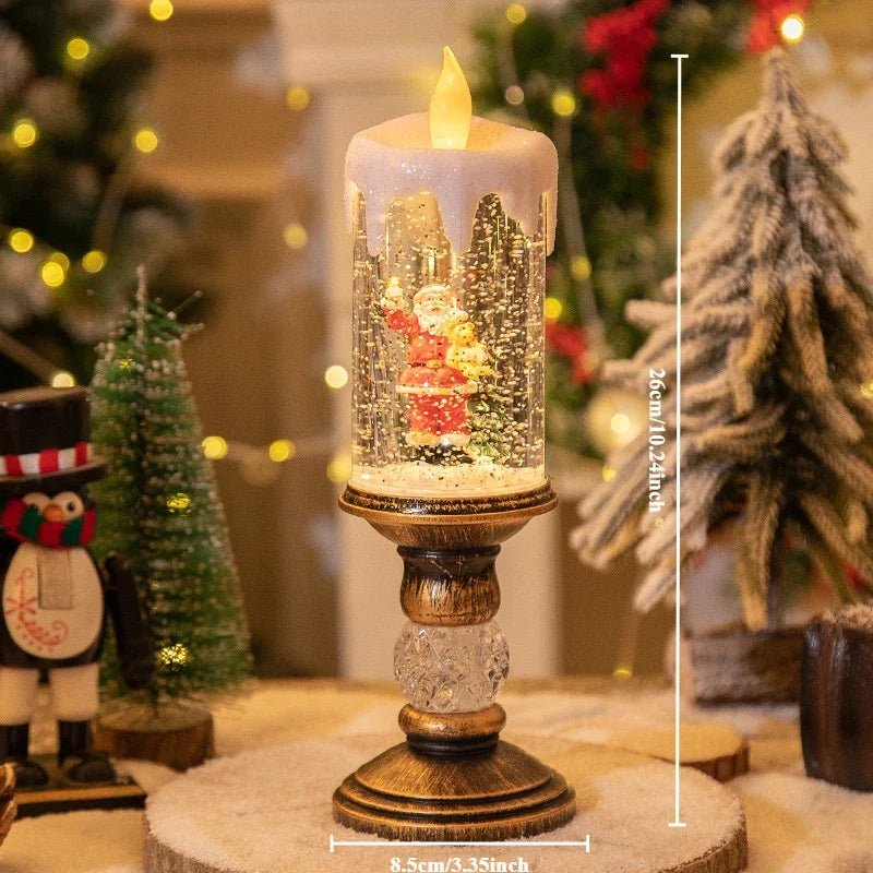 Crystal Snow Candles Lights para Decorações de Natal, Scene Layout, Holiday Gifts, Children's Birthday Gifts
