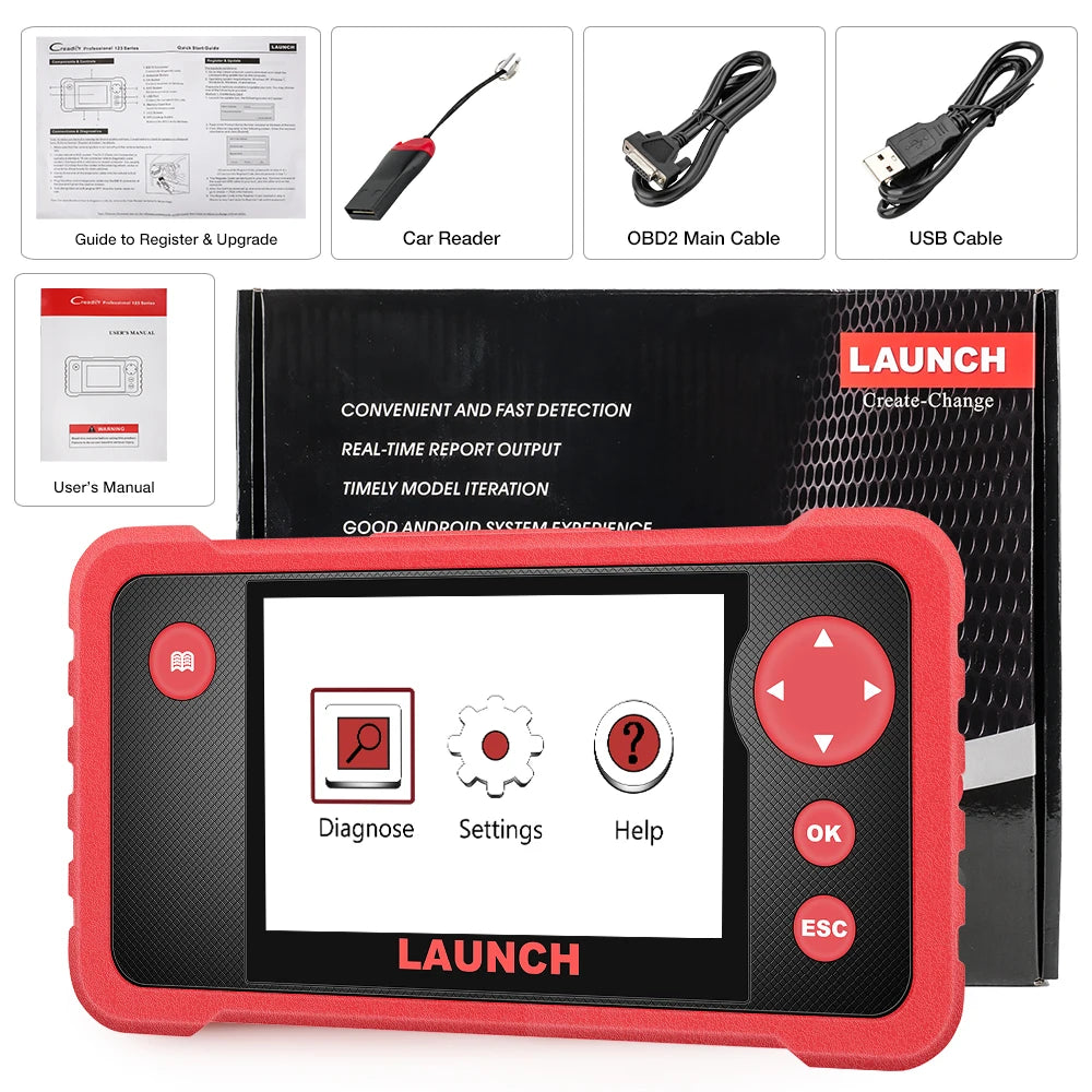 2026 NOVO LANÇAMENTO X431 CRP123 V2.0 Scanner Automotivo OBD2 para Diagnóstico de Motor/ABS/SRS/Transmissão, Ferramenta de Análise com 3 Funções de Redefinição