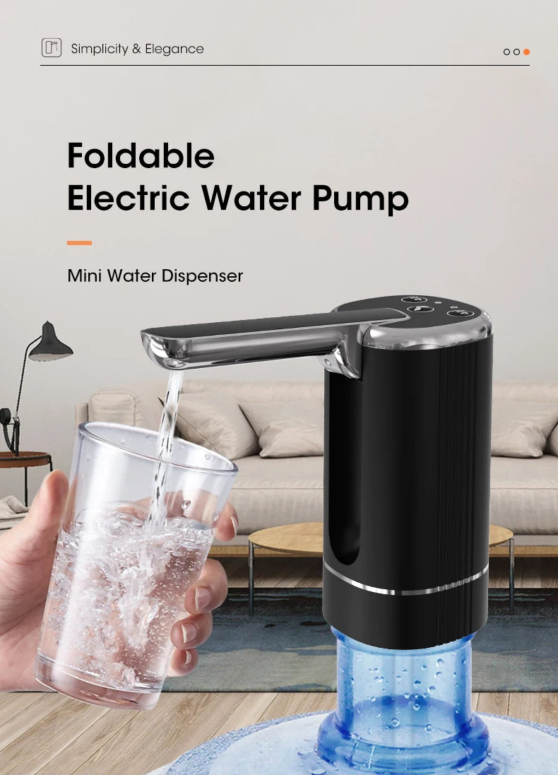 Dispensadores de água dobrável garrafa de água bomba dispensador automático botão controle portátil dispensador de água elétrico para casa