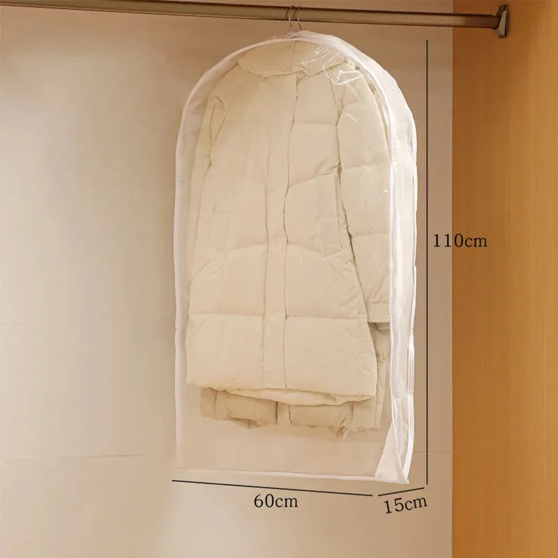 Bolsas Organizadoras de Guarda-Roupa para Jaquetas de Pluma, Saco de Compressão a Ar com Zíper, Capa Protetora contra Poeira para Roupas, Saco de Armazenamento de Tecido que Economiza Espaço