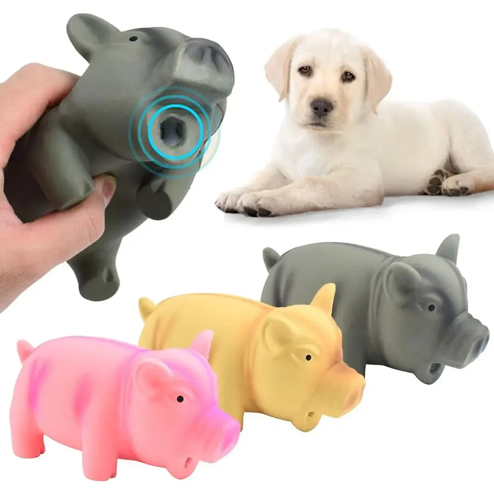 Cão bonito mastigar brinquedos de borracha som porco rangido látex brinquedos para animais de estimação para cão rangendo mastigar treinamento filhote de cachorro suprimentos produtos para animais de estimação