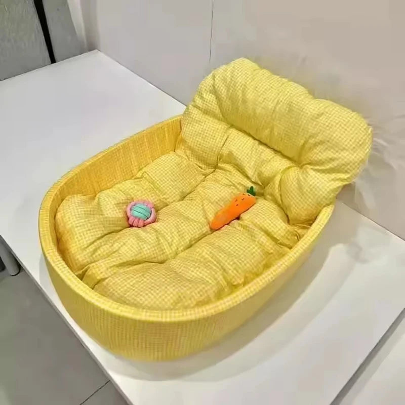 Cama para Gatos Cor Macaron, Casinha para Cães Pequenos, Removível, Lavável, Universal para Quatro Estações, Macia e Quente