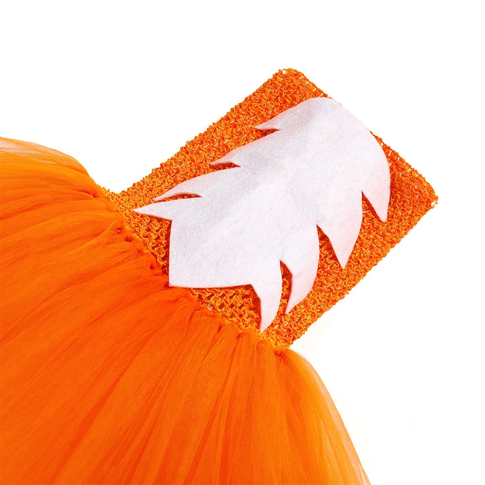 Traje de raposa para meninas laranja dos desenhos animados animal nick wilde tule tutu vestido da criança crianças halloween carnaval festa vestir-se roupas