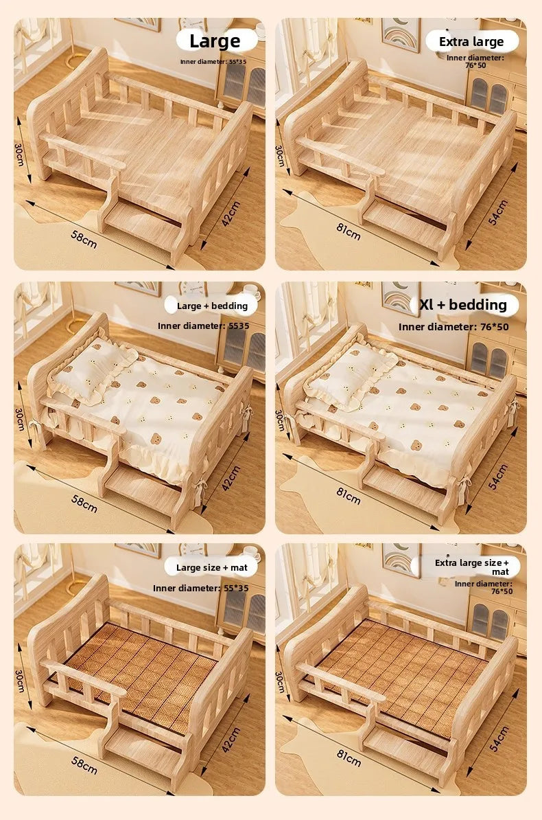Cama para animais de estimação, cama para cães de madeira maciça, cama para gatos para todas as estações, sofá para dormir para animais de estimação, cama para gatos e cama para cães, prateleira para gatos, condomí