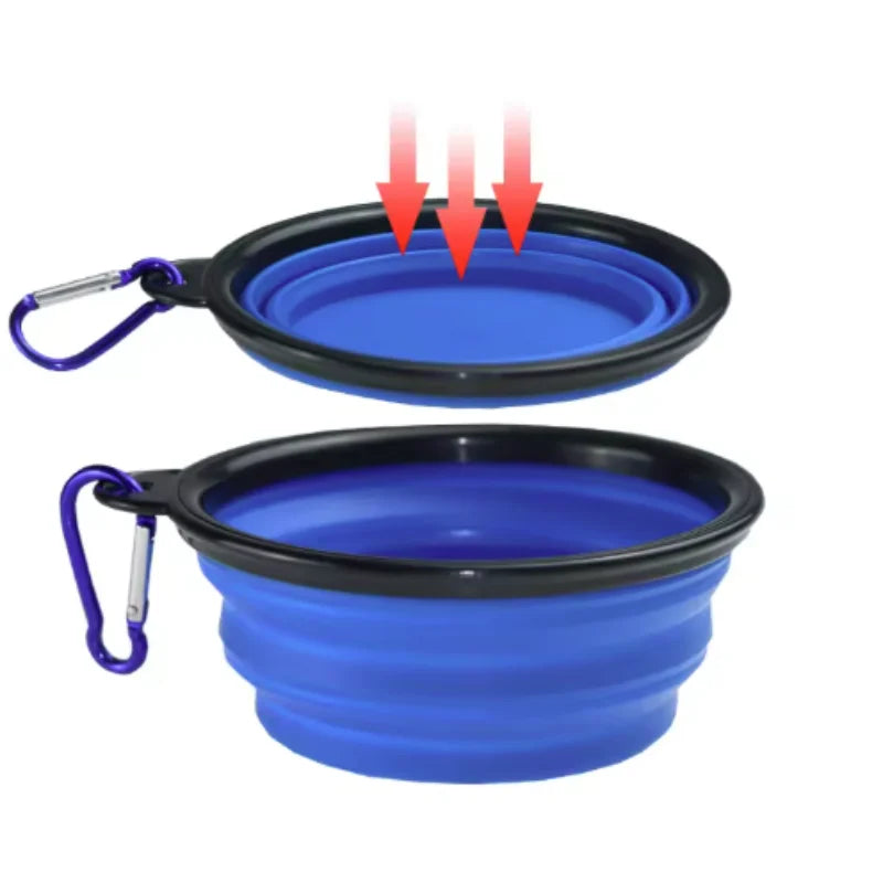 Tigela de comida para animais de estimação portátil tpr durável para gatos e cães silicone dobrável viagem ao ar livre tigela de comida de água para animais de estimação