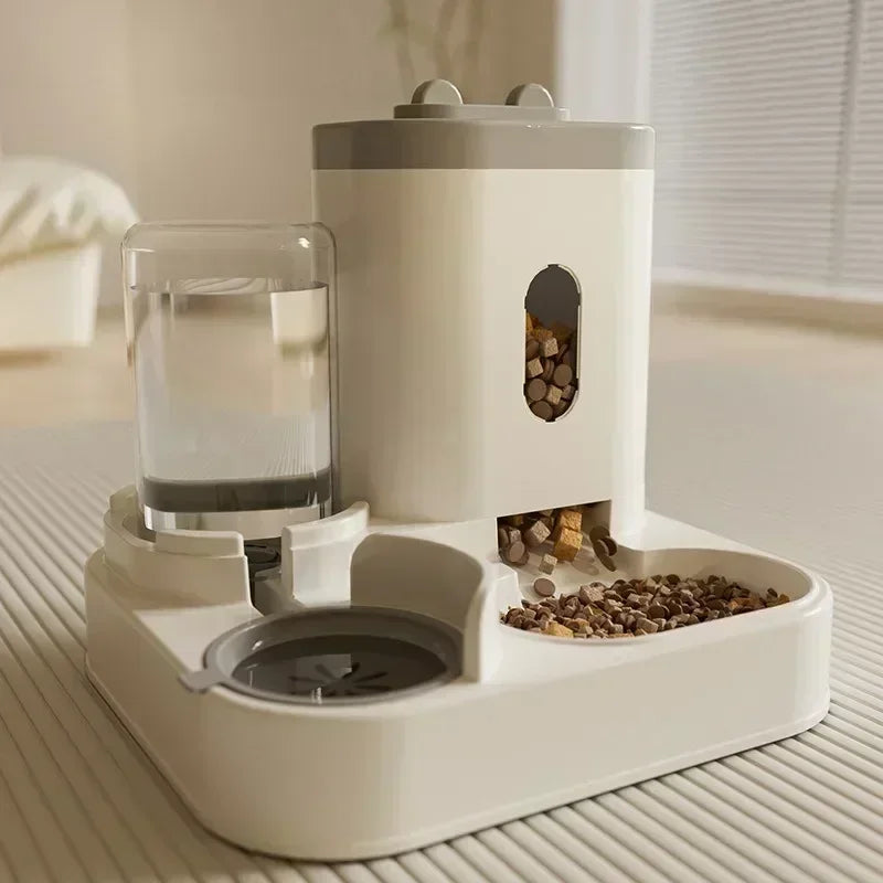 Comedouro Automático para Gatos e Cães com Fonte de Água, Tigela Elevada de Grande Capacidade para Animais de Estimação, Acessórios para Bebedouro de Gatos
