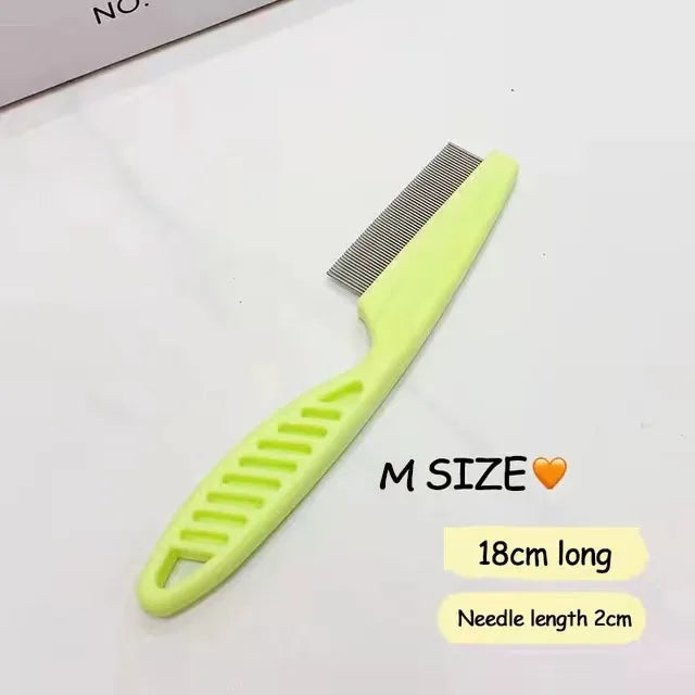 1/2 Peça Pente para Queda de Pelos de Animais de Estimação em Aço Inoxidável, Pente Antipulgas para Gatos e Cães, Pente de Higiene para Pelos e Pulgas, Escova para Cães, Ferramentas de Higiene