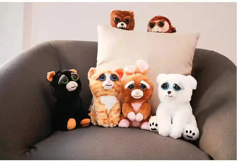 Boneco de Animal de Tamanho Médio Feisty Pets, Panda com Rosto Intercambiável, Brinquedo Interativo para Crianças