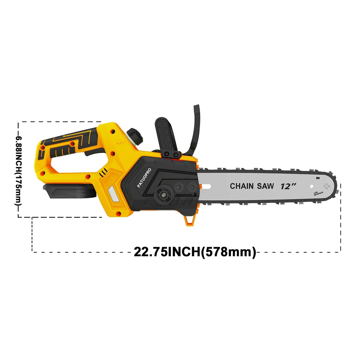 Serra Elétrica Sem Fio de 12'' com Motor Sem Escovas, Serra Recarregável para Corte de Árvores, Compatível com Bateria Makita 18v