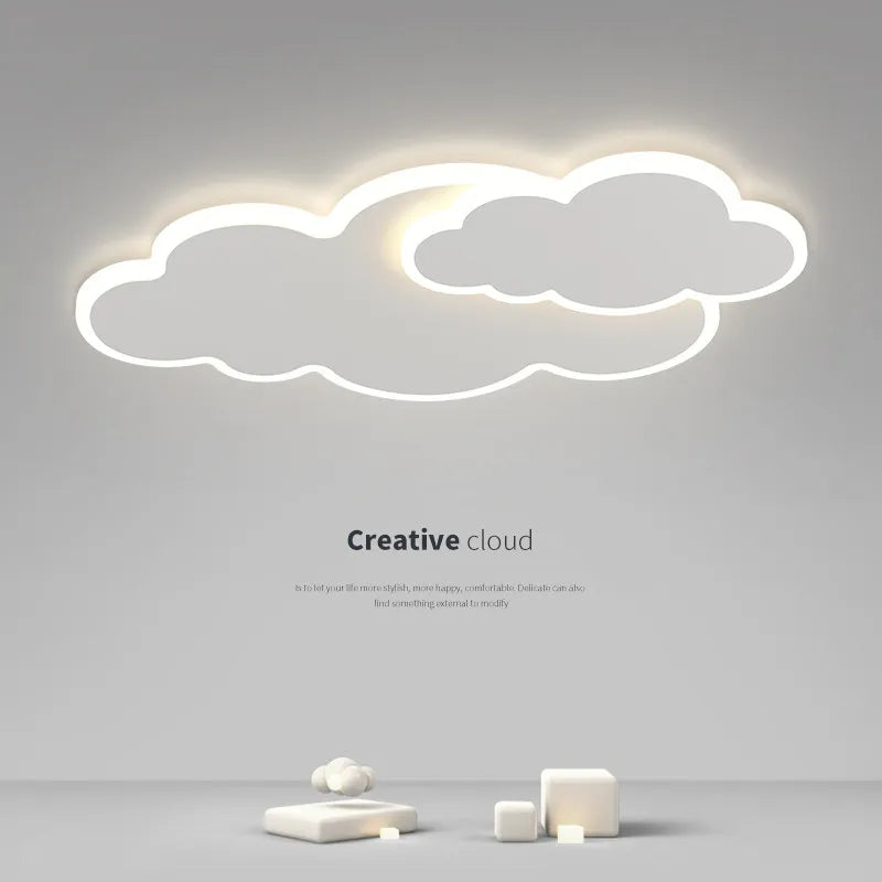 Luminária de Teto LED Moderna em Forma de Nuvem Branca para Sala de Estar, Sala de Jantar, Quarto Infantil, Iluminação Criativa para Estudo, Lâmpada de Decoração para Casa
