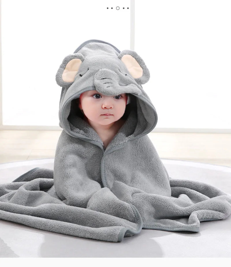 Toalhas de Banho para Bebês com Capuz de Animais em Desenho Animado, Macias, para Recém-Nascidos, Manta, Robe de Banho para Crianças, Envoltório Quente para Dormir para Meninos e Meninas