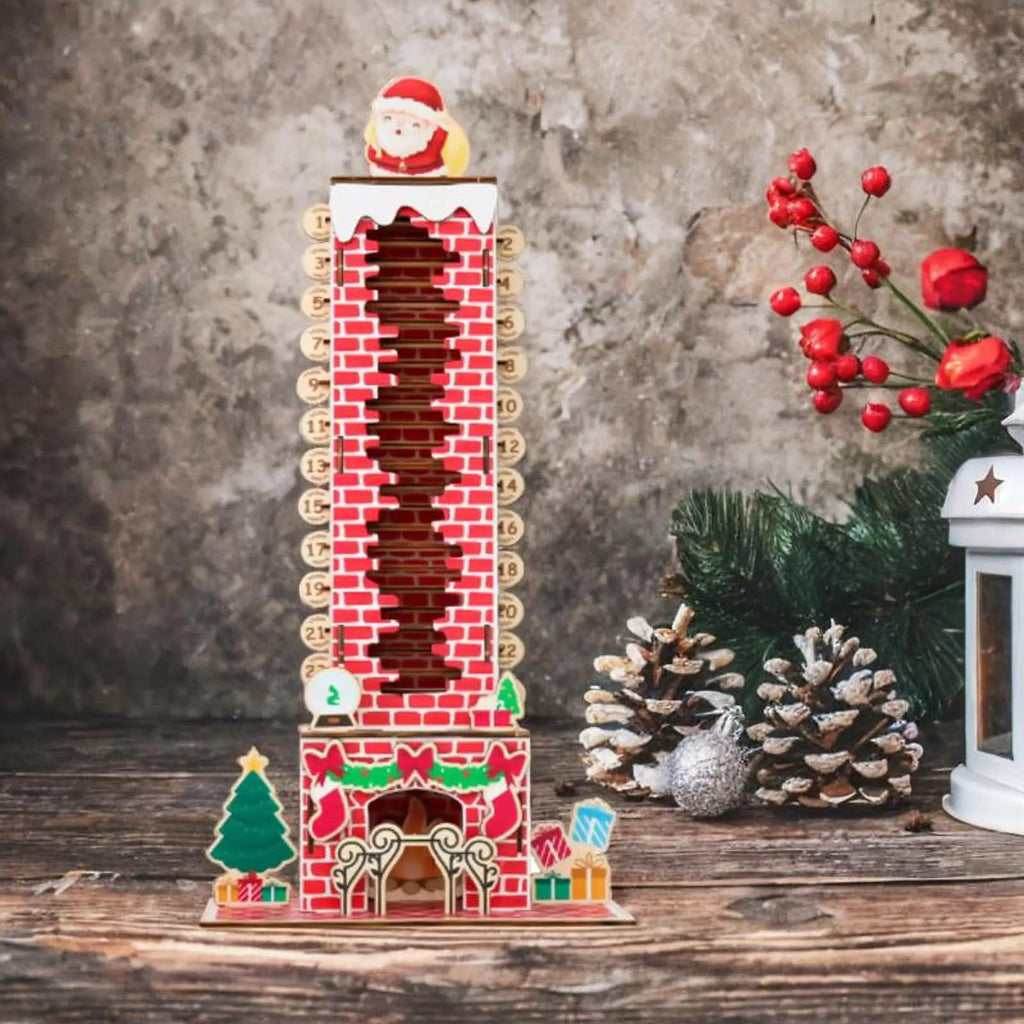 Natal advento calendário de madeira desktop ornamento de natal para casa festa de férias sala estar decorações calendário de adviento