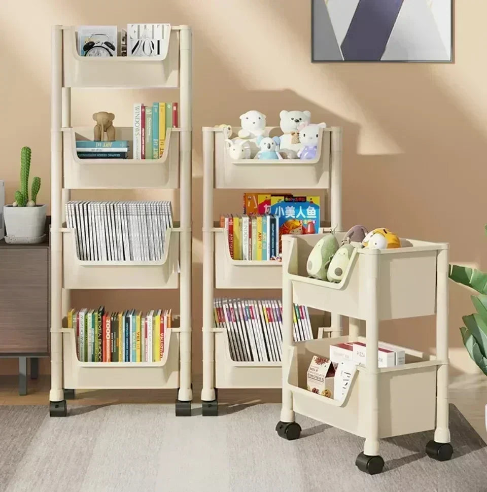 Carrinho Organizador Móvel com Rodas para Casa e Cozinha, Estante de Armazenamento Multicamadas para Lanches, Quarto e Sala de Estar, 2-5 Peças