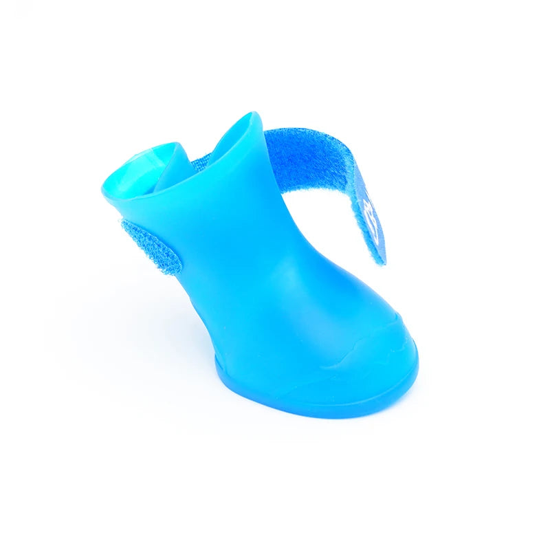Sapatos de chuva de silicone para animais de estimação, antiderrapantes, à prova d'água, sapatos para cães com sola macia, calçados para cães pequenos, gatos e teddy.